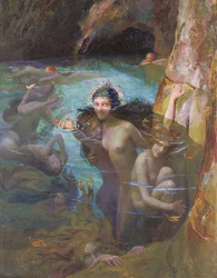 Ninfe marine in una grotta